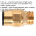 2 PACK - 8mm x 1/4" SuperThread Straight Adapter - Pneumatic Brass Coupling Set Loops