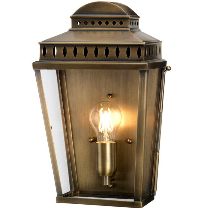 Outdoor IP44 Wall Light Aged Brass LED E27 100W d01941 Loops