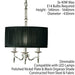 Avery Ceiling Pendant Chandelier Light 3 Lamp Bright Nickel & Black Round Shade Loops