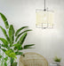 Hanging Ceiling Pendant Light Black & Linen Shade 1x 40W E27 Feature Lamp Loops