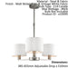 Ceiling Pendant Light Matt Nickel & Vintage White Fabric 3 x 40W E14 e10095 Loops