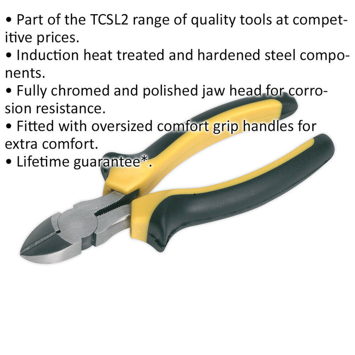 150mm Side-Cutting Pliers - Comfort Grip - Corrosion Resistant - Hardened Steel Loops