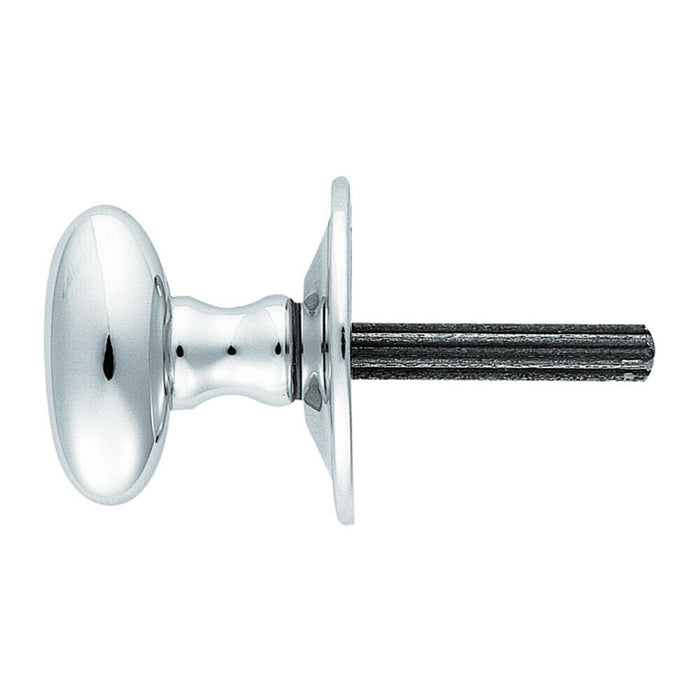 Oval Rack Bolt Thumbturn Lock Steel Spline Spindle 36mm Rose Polished Chrome Loops