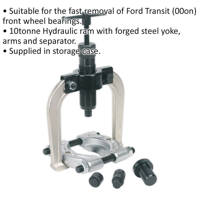 Front Wheel Bearing Removal Tool - 10000KG Ram - Yoke Arm Separator - Suits Ford Loops