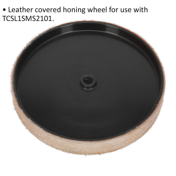 Leather Honing Wheel - 200mm x 30mm - Suitable for ys08977 Wet Stone Sharpener Loops