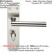 2x Mitred Lever on Bathroom Backplate Door Handle Thumbturn Lock Satin Steel Loops