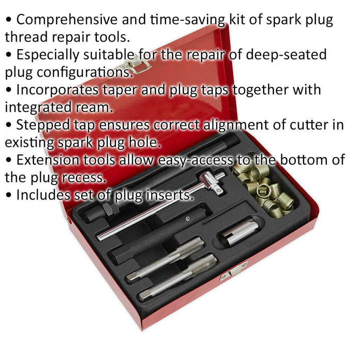 Spark Plug Thread Repair Kit - Deep-Seated Plug Repair - Long Reach Extension Loops