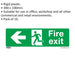 10x FIRE EXIT (LEFT) Health & Safety Sign - Rigid Plastic 300 x 100mm Warning Loops
