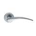 PAIR Arched Tapered Handle on Round Rose Concealed Fix Satin Chrome Loops