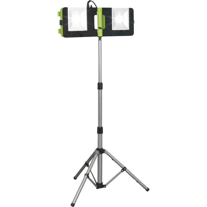 Folding Case Floodlight & Tripod Stand - 60W COB LED - IP44 Rated - 4800 Lumens Loops