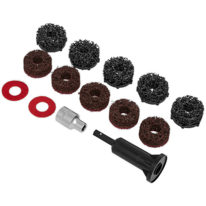 14pc Stud Hub Cleaning Kit - Power Drill Impact Wrench 1/2" Dr Dirt & Corrosion Loops