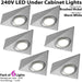 6x LED Triangle Spotlights 240V WARM WHITE Under Cabinet Kitchen Tri Light Kit Loops