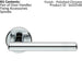 PAIR Round T Bar Handle with Ringed Design Concealed Fix Polished Chrome Loops