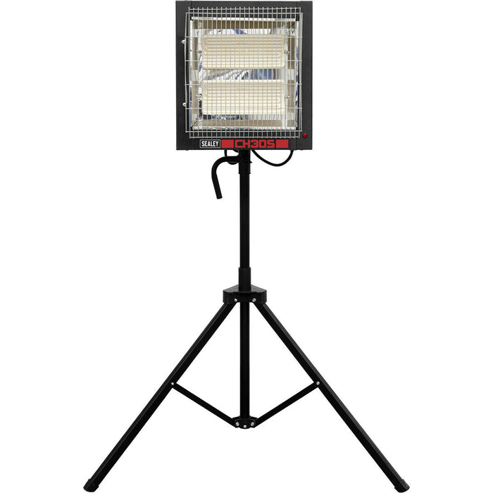 Ceramic Heater with Tripod Stand - 1400 to 2800W - Instant Heat - Remote Control Loops