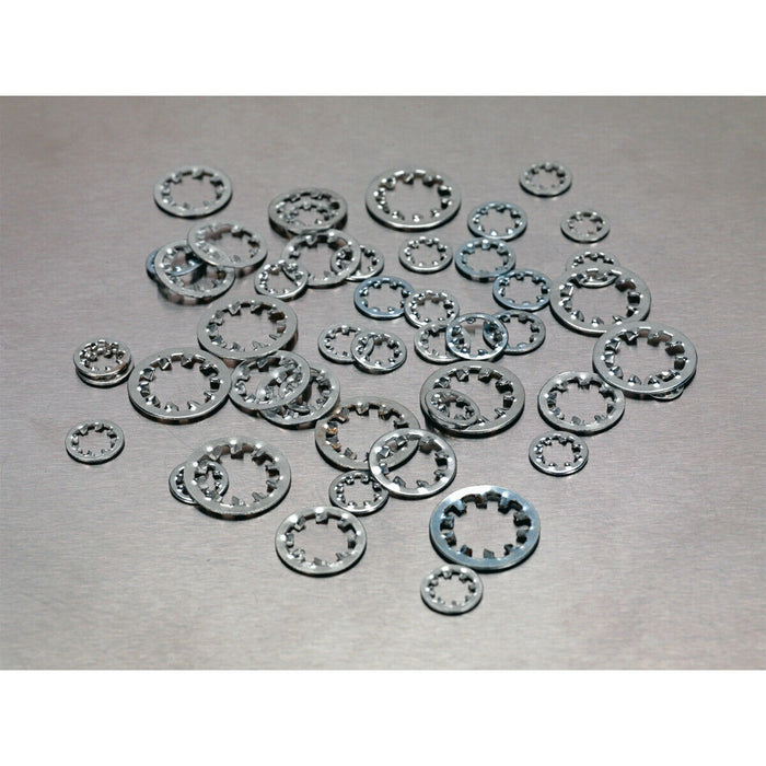 1000 Piece Internal Serrated Lock Washer Assortment - M5 to M10 - Storage Box Loops