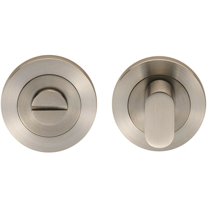 Round Thumbturn Lock and Release Concealed Fix Rose Satin Stainless Steel Loops