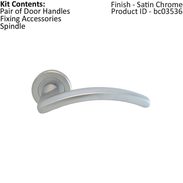 PAIR Oval Shape Arched Bar Handle on Round Rose Concealed Fix Satin Chrome Loops