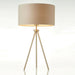 Standing Floor & Table Lamp Set Matt Nickel & Grey Shade Sleek Tripod Leg Light Loops