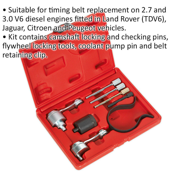 Diesel Engine Timing Tool Kit - BELT DRIVE - For Land Rover Jaguar PSA 2.7 3.0D Loops