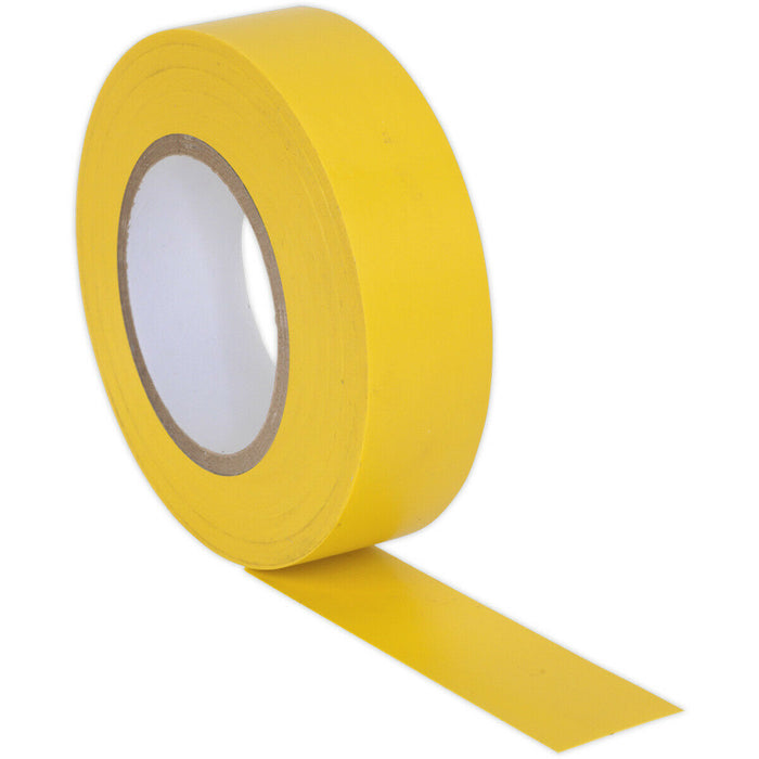 10x Yellow PVC Insulation Tape - 19mm x 20m Self Extinguishing Electrical Wire Loops