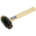 3.5lb Copper and Rawhide Faced Hammer - Hickory Wooden Shaft - Iron Head Loops