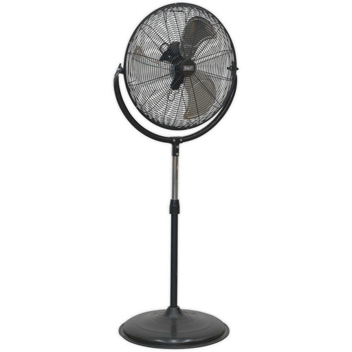 Industrial 20" Pedestal Fan - 3 Speed Settings - High Velocity - Fully Guarded Loops