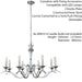 Hanging Flush Ceiling Pendant 8 Light CHROME Chandelier Classic Lamp Bulb Holder Loops