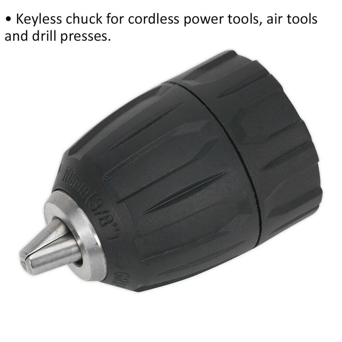 10mm Keyless Drill Chuck - 3/8" x 24 UNF Thread - Cordless Power Tool Chuck Loops
