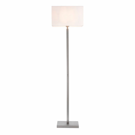 Floor Lamp Light Matt Nickel & Vintage White Fabric 60W E27 Base & Shade Loops