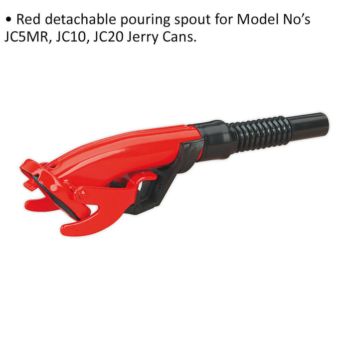 Red Detachable Pouring Spout for ys05050 ys05027 & ys05034 Leaded Jerry Cans Loops