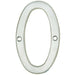 Satin Chrome Door Number 0 - 75mm Height 4mm Depth House Numeral Plaque Loops