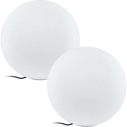 2 PACK IP65 Outdoor Garden Ball Light White Plastic 1x 40W E27 500mm Globe Loops