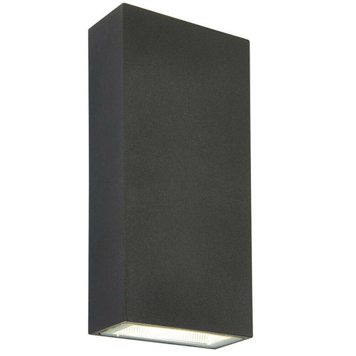 IP44 Outdoor Up & Down Wall Light Dark Anthracite Grey 5W Cool White LED Accent Loops