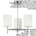 Semi Flush Ceiling Light Chrome & White Silk Shade Modern 3 Bulb Pendant Lamp Loops