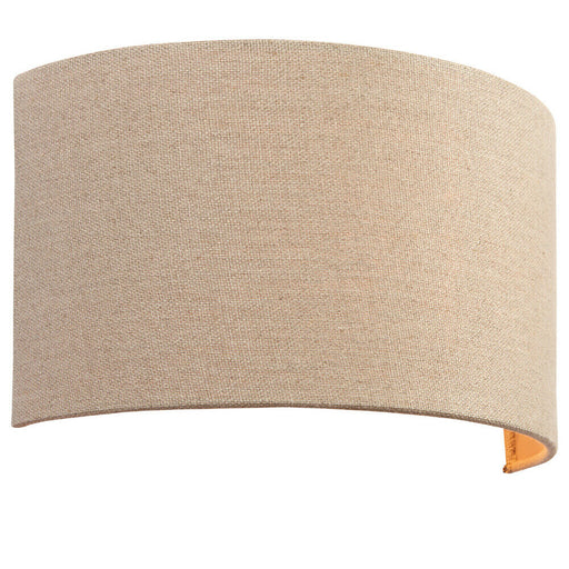 Fabric LED Wall Light Natural Neutral Semi Circle Linen Shade Sleek Lamp Fitting Loops