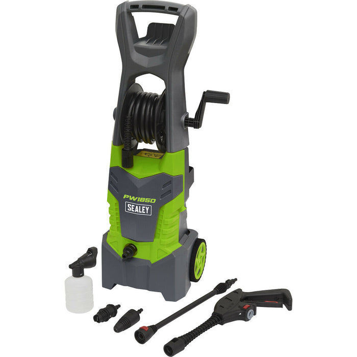 Pressure Washer with Total Stop System & Accessory Kit - 130bar - 1900W Motor Loops