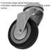 75mm Swivel Bolt Hole Castor Wheel - Rubber with Steel Centre - 23mm Tread Loops
