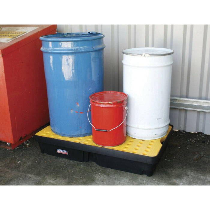 60L Spill Tray with Platform - Holds 2 x 45L Drums - High-Density PE Plastic Loops