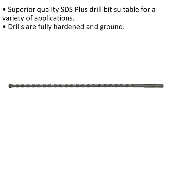 11 x 450mm SDS Plus Drill Bit - Fully Hardened & Ground - Smooth Drilling Loops