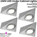 4x LED Triangle Spotlights 240V NATURAL WHITE Under Cabinet Kitchen Light Kit Loops