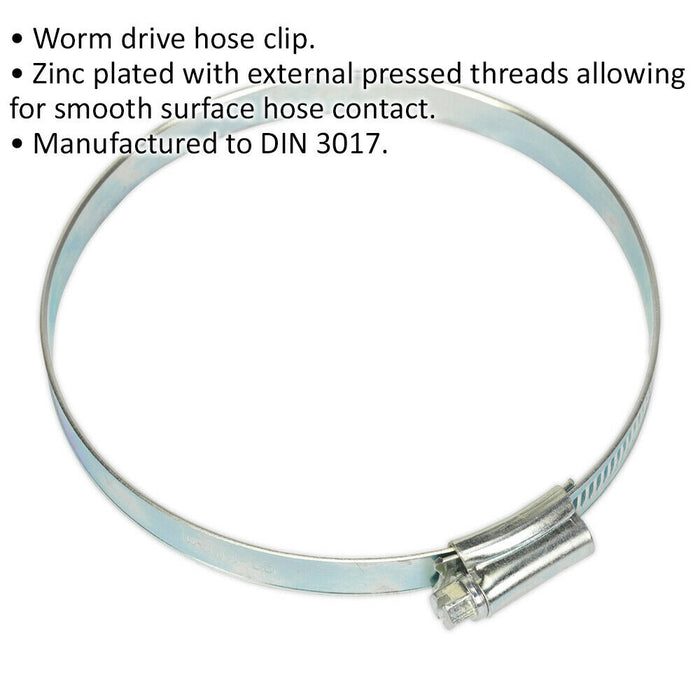 30 PACK Zinc Plated Hose Clip - 90 to 110mm Diameter - External Pressed Threads Loops