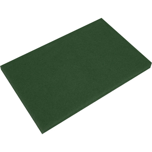 5 PACK Heavy Duty Green Scrubber Pads - 12 x 18 x 1" - Concrete Hardwood & Tile Loops