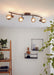 Quad Ceiling Spot Light & 2x Matching Wall Lights Black Vaporized Glass Shade Loops