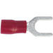 100 PACK Easy-Entry Fork Terminal - 5.3mm Diameter - 22 to 18 AWG Cable - Red Loops