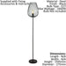 Standing Floor Lamp Light Black Steel 1 x 60W E27 Bulb Tall Living Room Loops