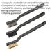 3 PACK Miniature Wire Brush Set - Steel Nylon and Brass - Small Component Brush Loops