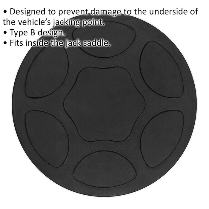 Safety Rubber Jack Pad - Type B Design - 95mm Circle - Fits Over Jack Saddle Loops