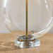 Round Feature Table Lamp Light Clear Glass | Antique Brass | Dark Velvet Shade Loops
