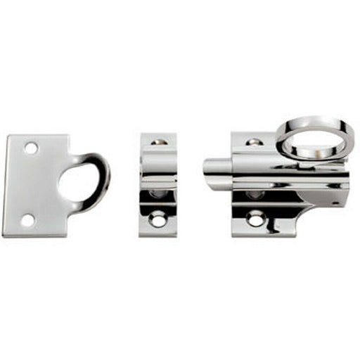 Sprung Fanlight Window Catch 33mm Fixing Centres Polished Chrome Loft Window Loops