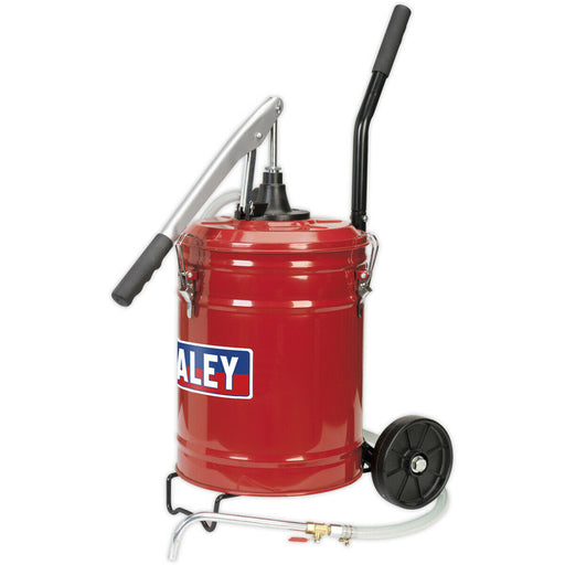 20 Litre Mobile Gear Oil Dispensing Unit - 1.9m Delivery Hose - Lever Pump Loops